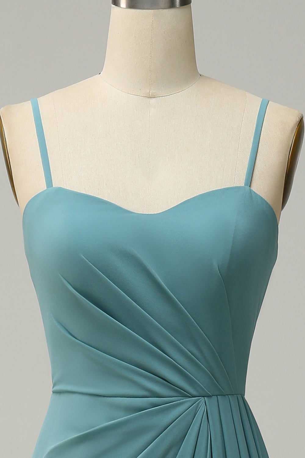 Une ligne Spaghetti Straps Blush Long Bridesmaid Dress