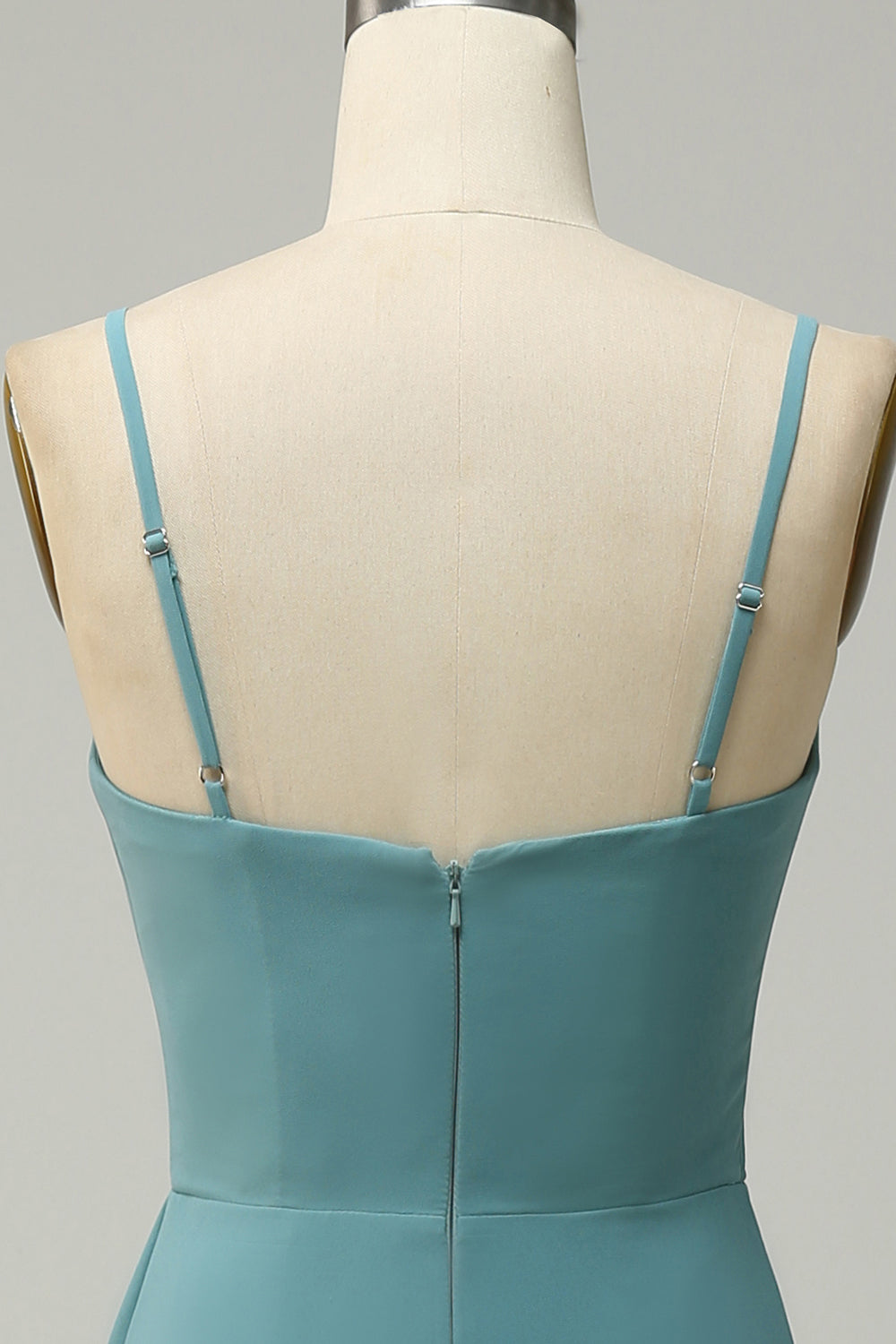 Une ligne de bretelles spaghetti Blush Robe de demoiselle d’honneur longue avec front fendu