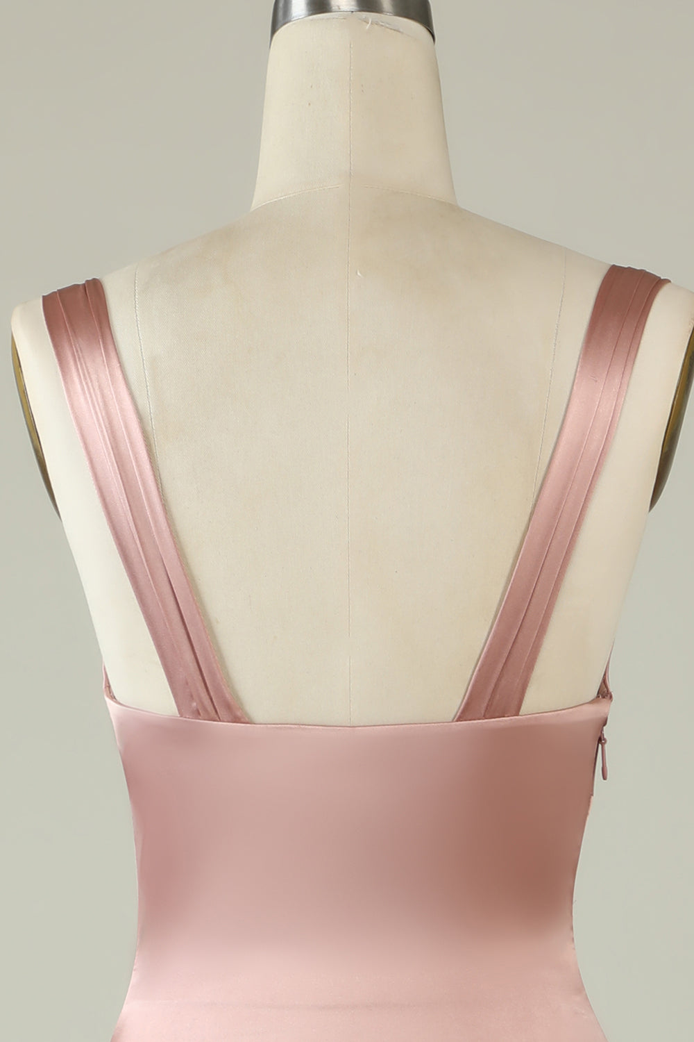 Robe de demoiselle d’honneur asymétrique blush avec fente