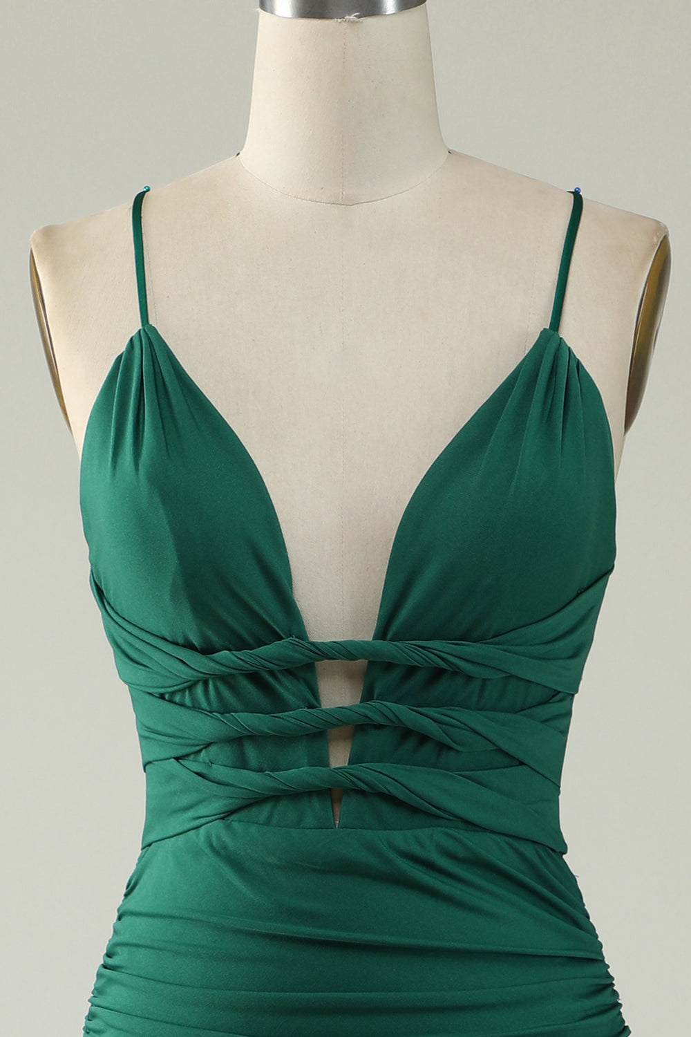 Mermaid Spaghetti Straps Royal Blue Plus Taille Robe de bal avec Criss Cross Back