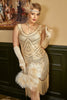 Charger l&#39;image dans la galerie, Apricot Plus Taille 1920s Gatsby Robe avec 20s Acessories Set