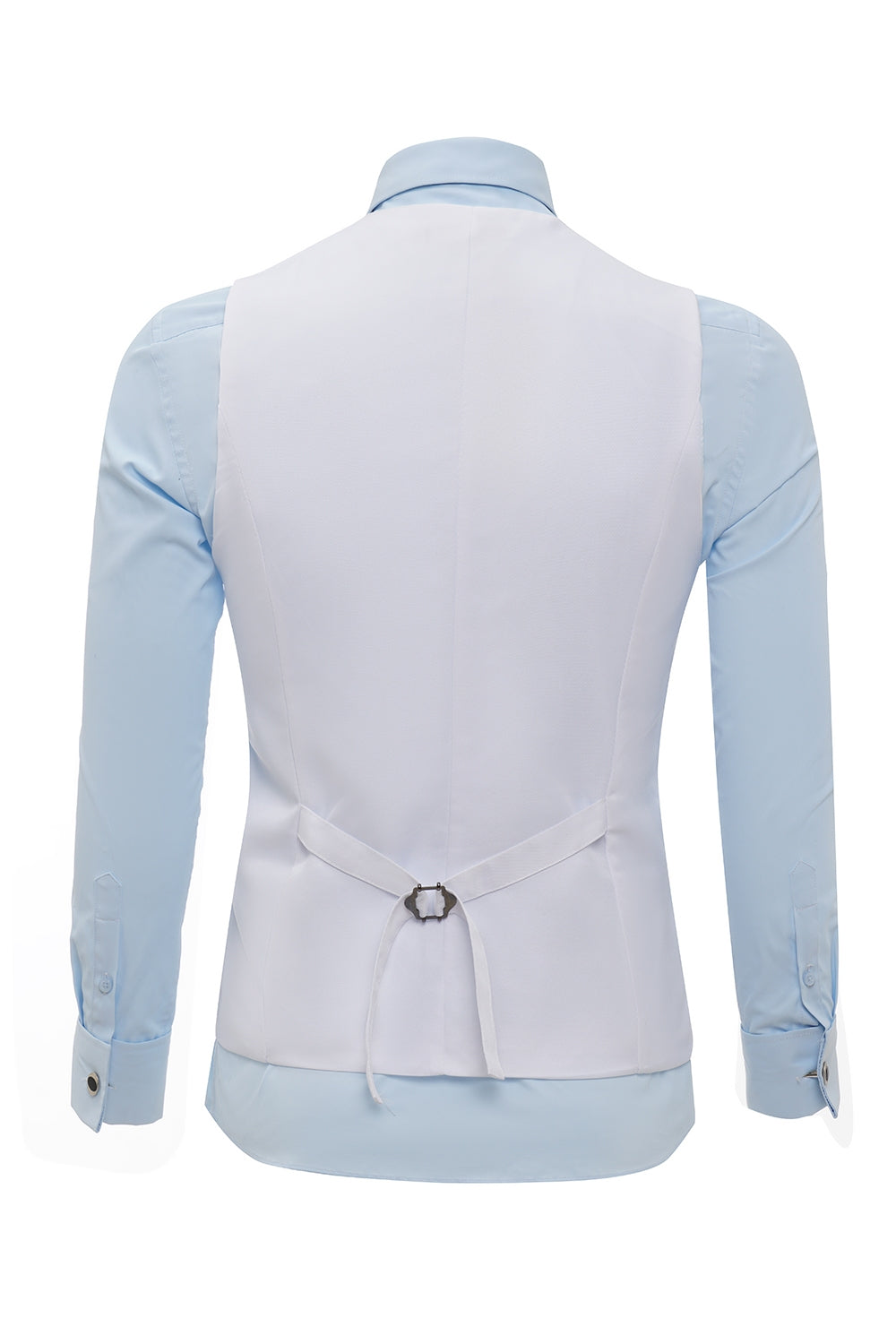 Gilet pour homme à chaîne blanche avec ensemble d’accessoires 5 pièces