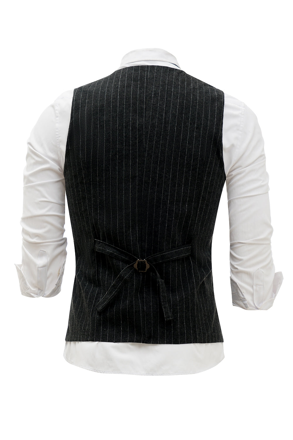 Gilet pour homme à rayures noires avec ensemble d’accessoires 5 pièces