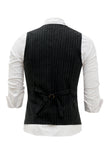Gilet pour homme à rayures noires avec ensemble d’accessoires 5 pièces