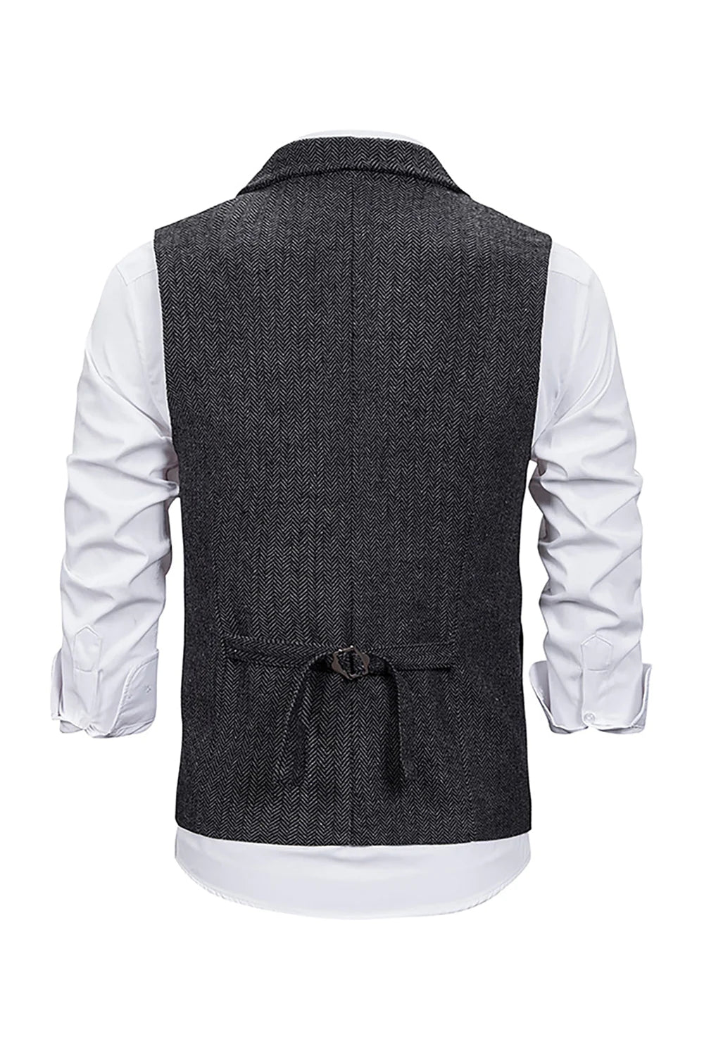 Gilet pour homme gris foncé avec ensemble d’accessoires 5 pièces