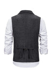 Gilet pour homme gris foncé avec ensemble d’accessoires 5 pièces