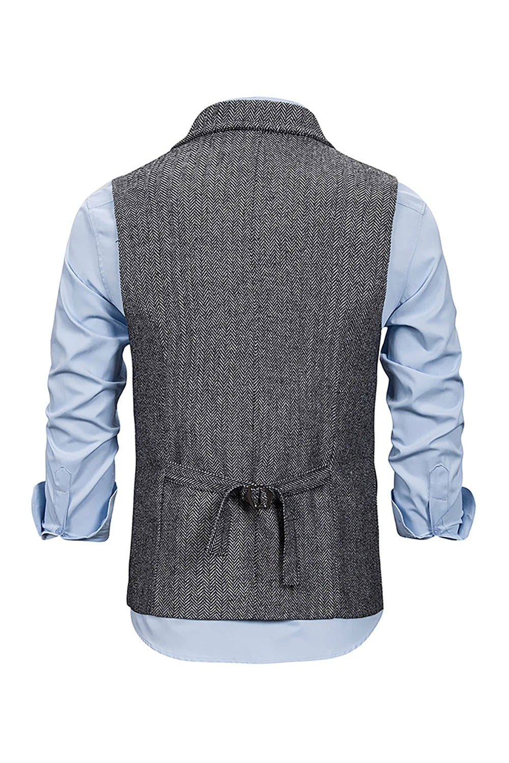 Gilet gris à cranton pour homme avec ensemble d’accessoires