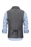 Gilet gris à cranton pour homme avec ensemble d’accessoires