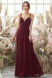 Robe de demoiselle d'honneur Bourgogne mousseline