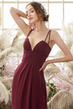 Robe de demoiselle d'honneur Bourgogne mousseline