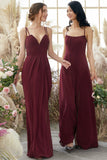 Robe de demoiselle d'honneur Bourgogne mousseline
