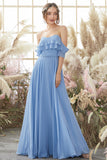 Robe de demoiselle d'honneur en mousseline de soie