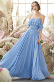 Robe de demoiselle d'honneur en mousseline de soie