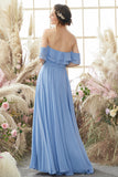 Robe de demoiselle d'honneur en mousseline de soie