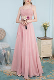 Robe de demoiselle longue en mousseline de soie