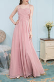 Robe de demoiselle longue en mousseline de soie