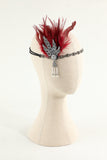 Bandeau à clapet perle plume noire des années 1920