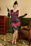 Paillettes vert foncé robe année 20 grande taille