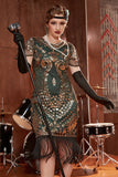 Robe à cou rond à paillettes des années 1920
