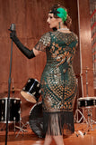Robe à cou rond à paillettes des années 1920