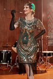 Robe à cou rond à paillettes des années 1920