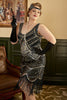 Charger l&#39;image dans la galerie, Noir Paillettes Franges robe gatsby grande taille