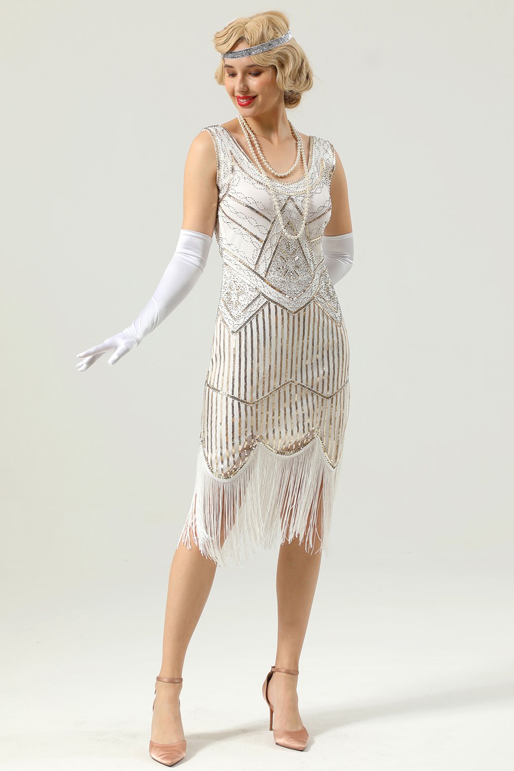 Robe à franges à sequins rétro des années 20