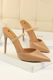 Talons aiguilles pointus abricot