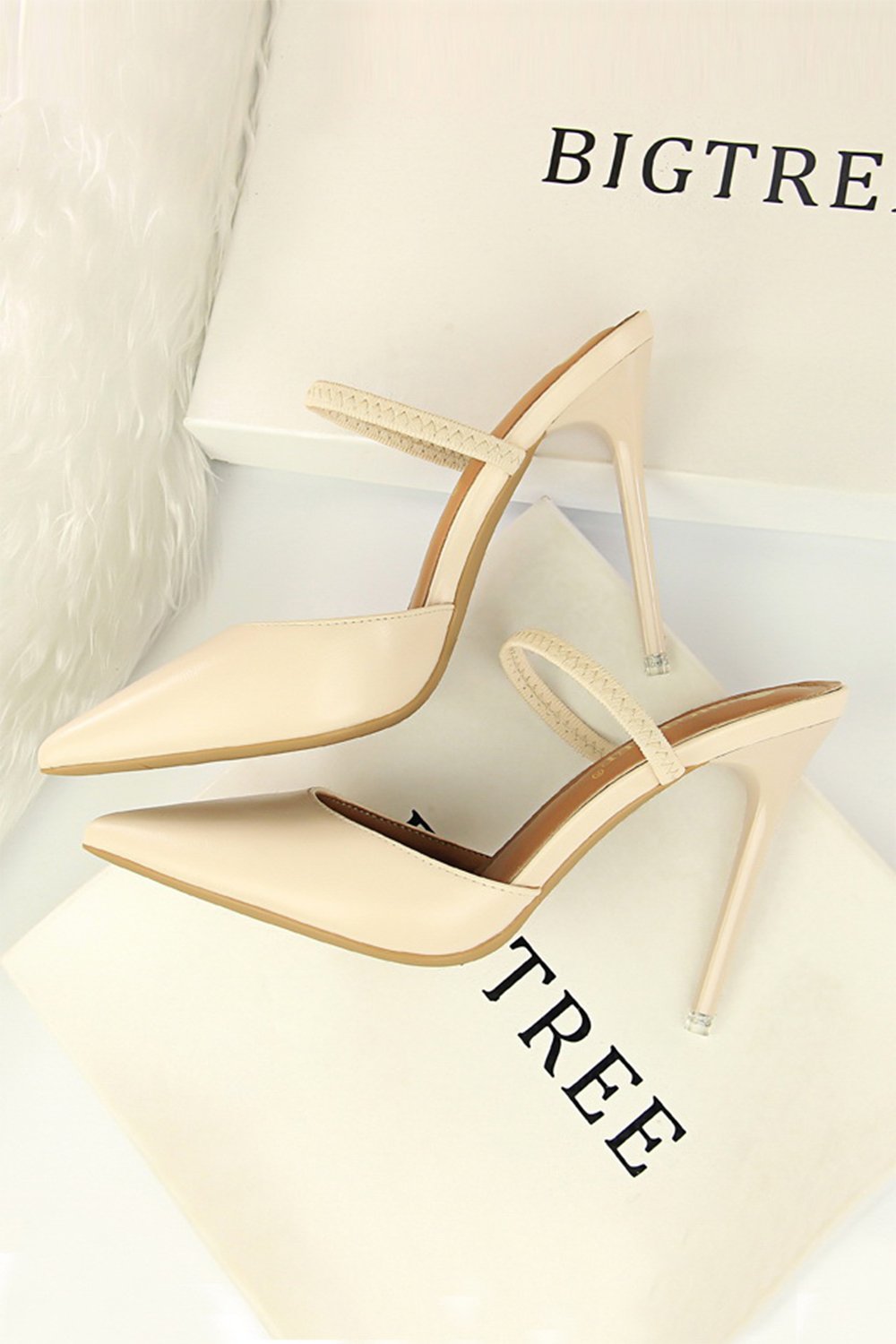 Talons aiguilles pointus abricot