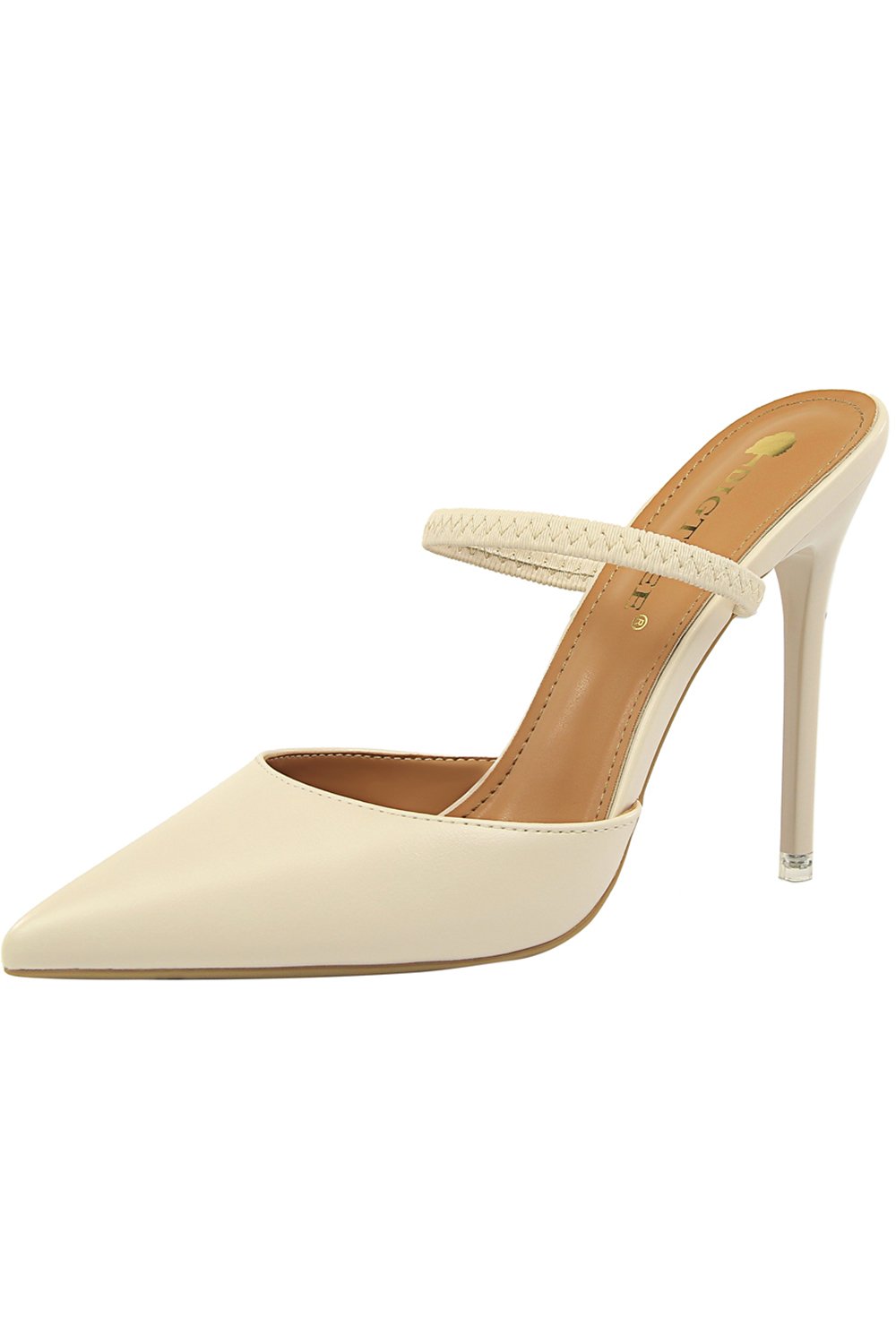 Talons aiguilles pointus abricot