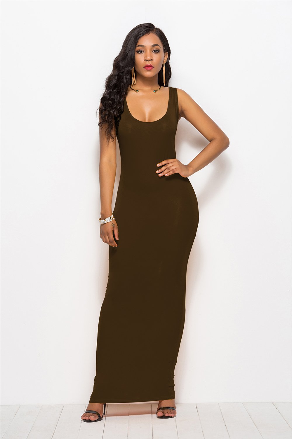 Robe moulante longue noire