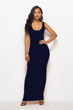 Robe moulante longue noire