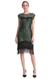 Robe Rose Sequin Gatsby 1920s Flapper