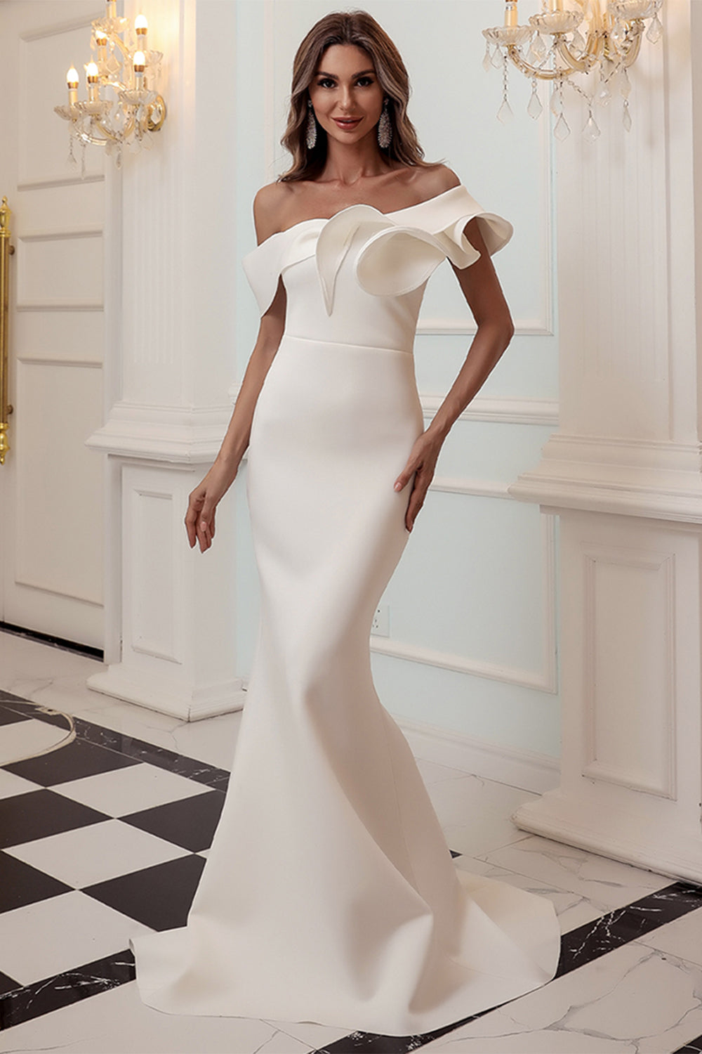 Une épaule Sirène Bourgogne Robe de bal