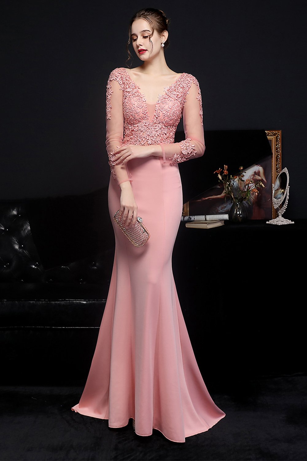 Robe blanche applique prom