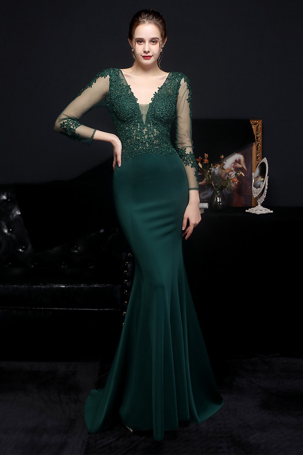 Robe blanche applique prom