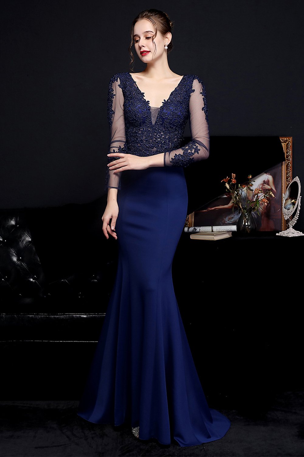Robe blanche applique prom