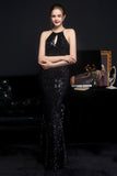 Robe de fête Silver Halter Sequins