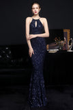 Robe de fête Silver Halter Sequins
