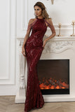Robe noire de bal de sirène de sequin