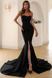 Robe noire de bal long de sirène d’amoureux