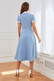 Robe swing bleue des années 1950 avec poches