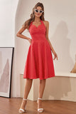 Halter Polka Dots Rouge Robe des années 50