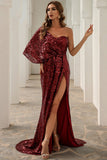 Robe de soirée à paillettes à une épaule