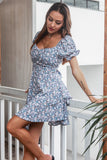 Robe Boho d’été bleue florale