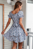 Robe Boho d’été bleue florale
