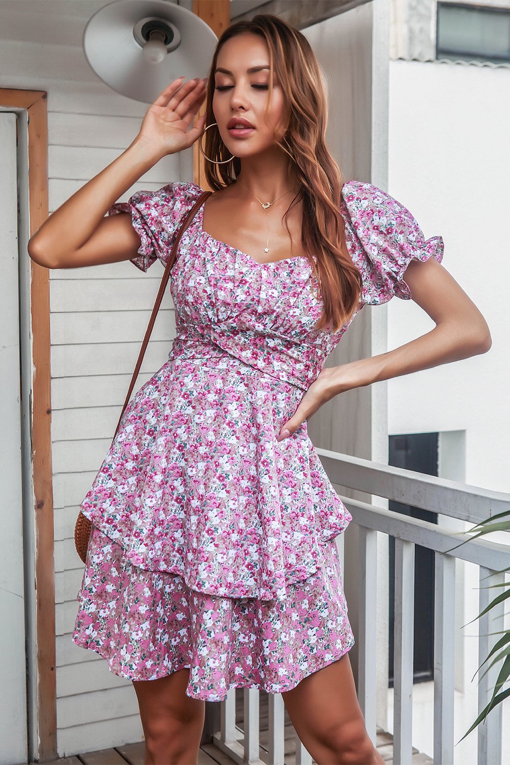 Robe Boho d’été bleue florale