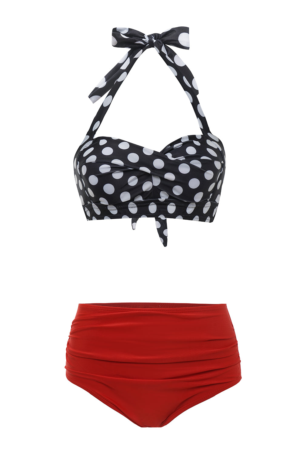 Noir Vert Feuilles Deux Pièces Bikini