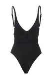 Maillot de bain une pièce blanc col en V