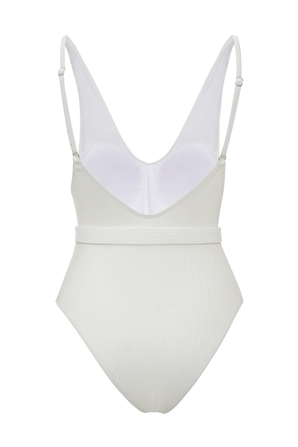 Maillot de bain une pièce blanc col en V